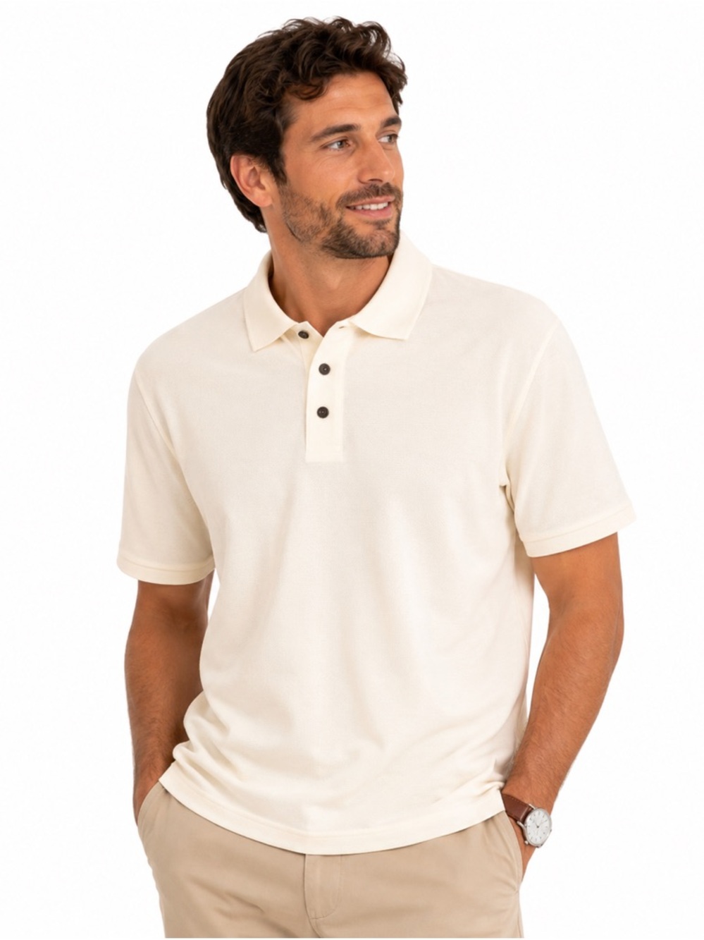 David S Reid Men's Size Small Egyptian Cotton Yellow Polo Shirt